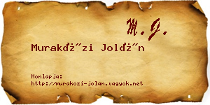 Muraközi Jolán névjegykártya