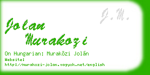 jolan murakozi business card